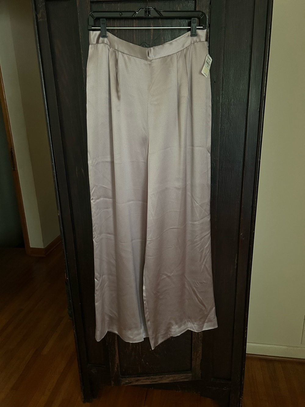 Vintage Lavender Wide-leg Silk Pants.